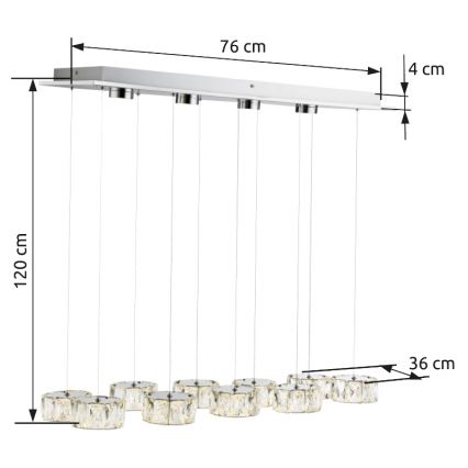 Globo - LED-Hängeleuchte LED/92W/230V 4000K glänzendes Chrom/klar
