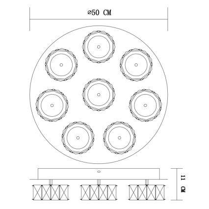 Globo - Dimmbare LED-Deckenleuchte LED/64W/230V 4000K d 50 cm