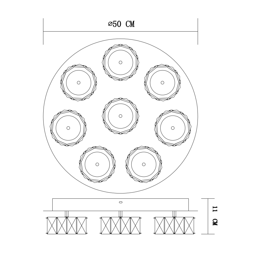 Globo - Dimmbare LED-Deckenleuchte LED/64W/230V 4000K d 50 cm