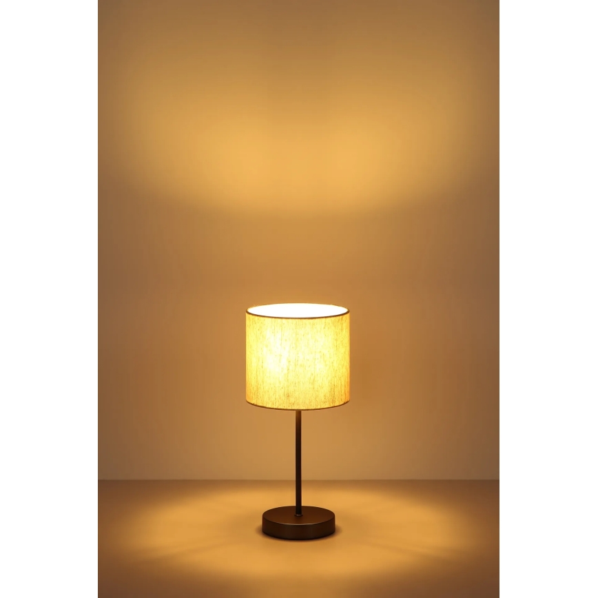 Globo - Tischlampe 1xE27/25W/230V schwarz/beige