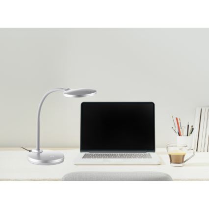 Globo - Dimmbare LED-Tischleuchte mit Touch-Funktion LED/4W/230V silbern