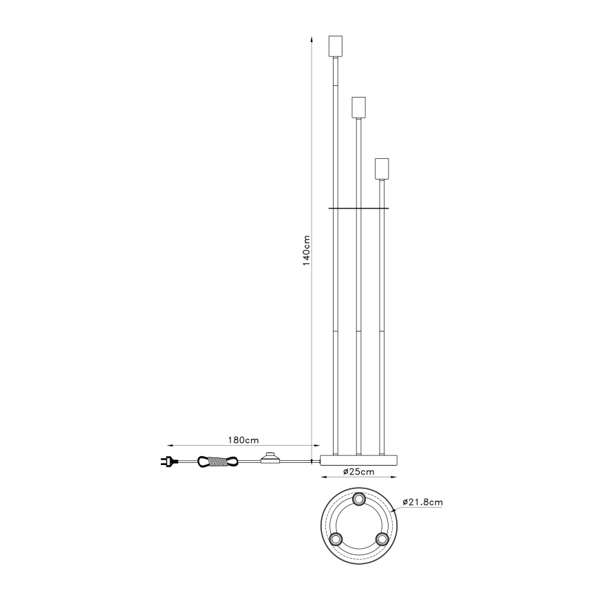 Globo - Stehlampe 3xE27/60W/230V