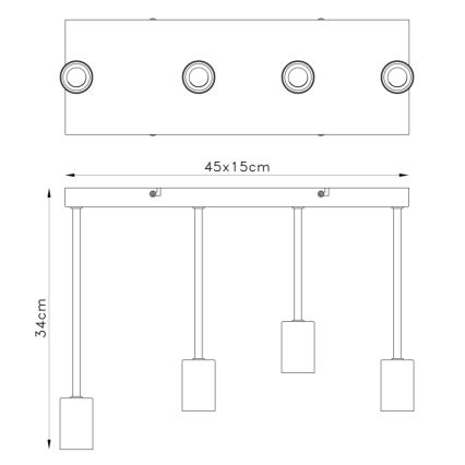 Globo - Hängeleuchte an Schnur 4xE27/60W/230V