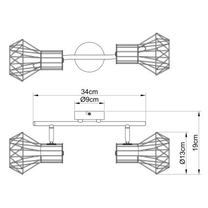 Globo - Deckenstrahler 2xE27/40W/230V