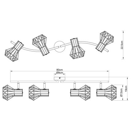 Globo - Deckenstrahler 4xE27/40W/230V