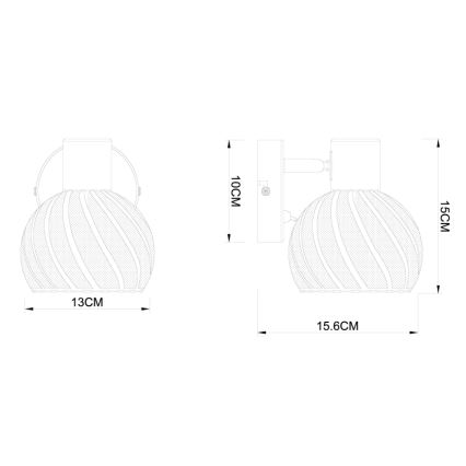 Globo - Wand-Spotleuchte 1xE27/40W/230V