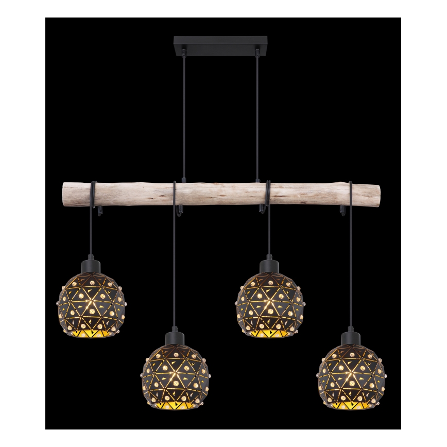 Globo 54029-4H - Pendelleuchte an Kabel JODIE 4xE27/40W/230V beige/schwarz