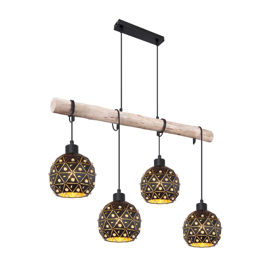 Globo 54029-4H - Pendelleuchte an Kabel JODIE 4xE27/40W/230V beige/schwarz