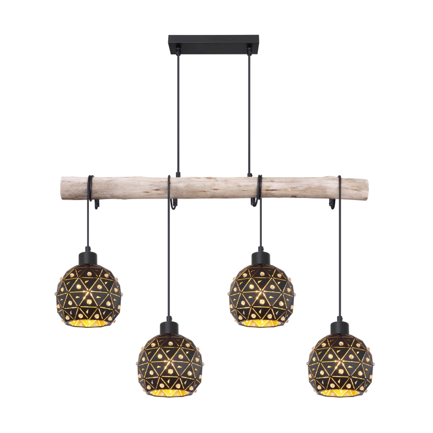 Globo 54029-4H - Pendelleuchte an Kabel JODIE 4xE27/40W/230V beige/schwarz