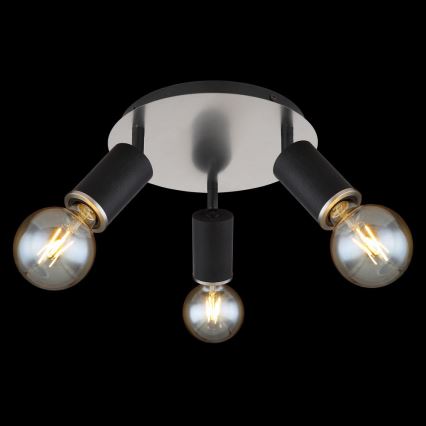 Globo - Deckenstrahler 3xE27/60W/230V schwarzes Holz