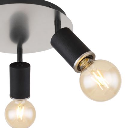 Globo - Deckenstrahler 3xE27/60W/230V schwarzes Holz