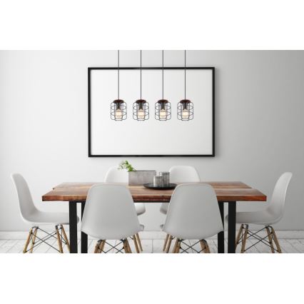 Globo - Pendelleuchte mit Kabel 4xE27/40W/230V