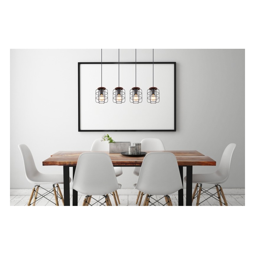 Globo - Pendelleuchte mit Kabel 4xE27/40W/230V