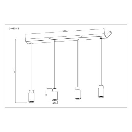 Globo - Hängeleuchte an Schnur 4xE27/40W/230V