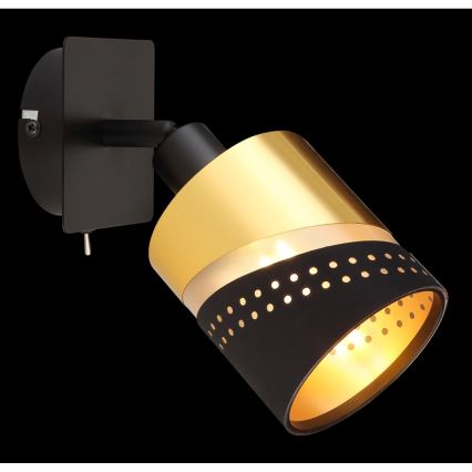 Globo - Wandstrahler 1xE14/25W/230V schwarz/golden