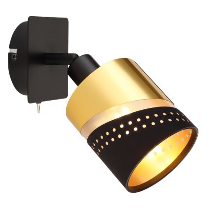 Globo - Wandstrahler 1xE14/25W/230V schwarz/golden