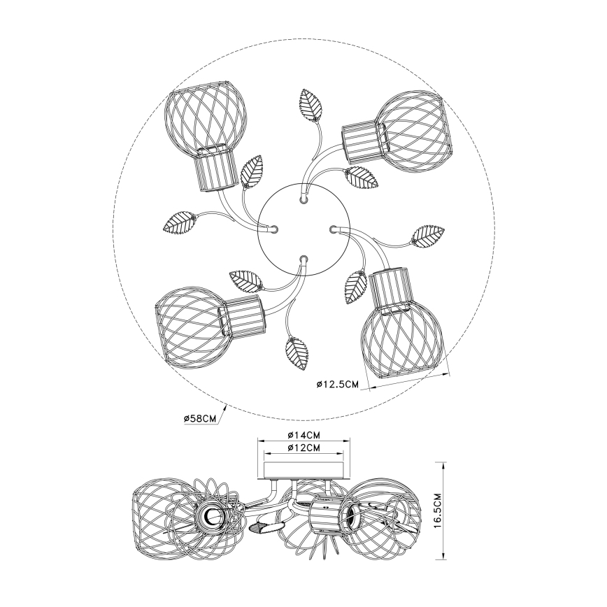 Globo - Kronleuchter 4xE27/40W/230V