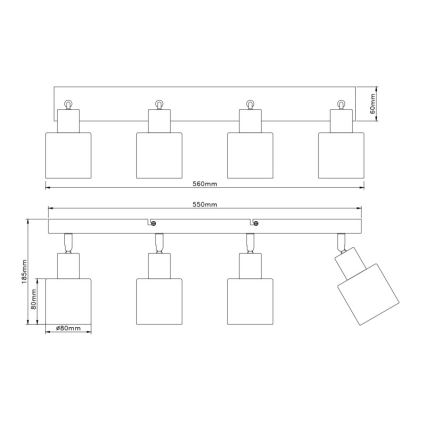 Globo - Deckenstrahler 4xE14/25W/230V