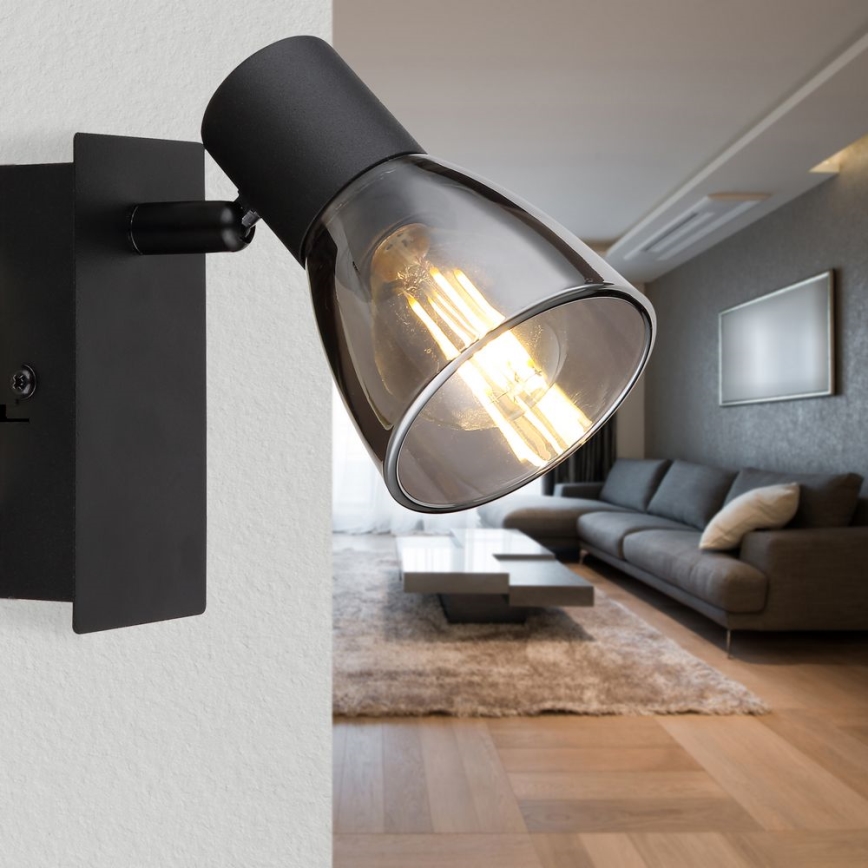 Globo - Wandleuchte mit 1xE14/40W/230V, schwarz