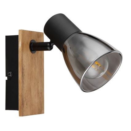 Globo - Wandleuchte Spot 1xE14/40W/230V Schwarz/Holz