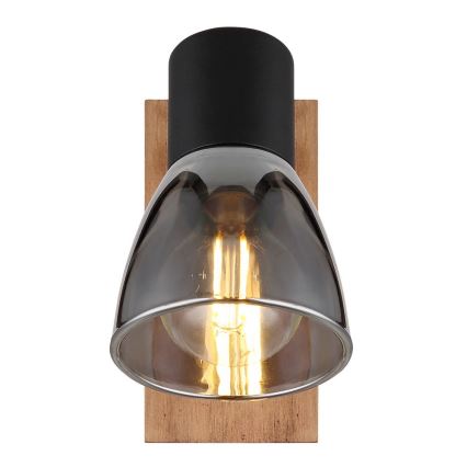 Globo - Wandleuchte Spot 1xE14/40W/230V Schwarz/Holz