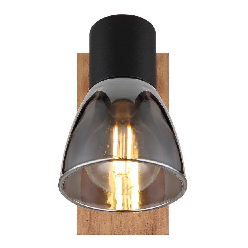 Globo - Wandleuchte Spot 1xE14/40W/230V Schwarz/Holz