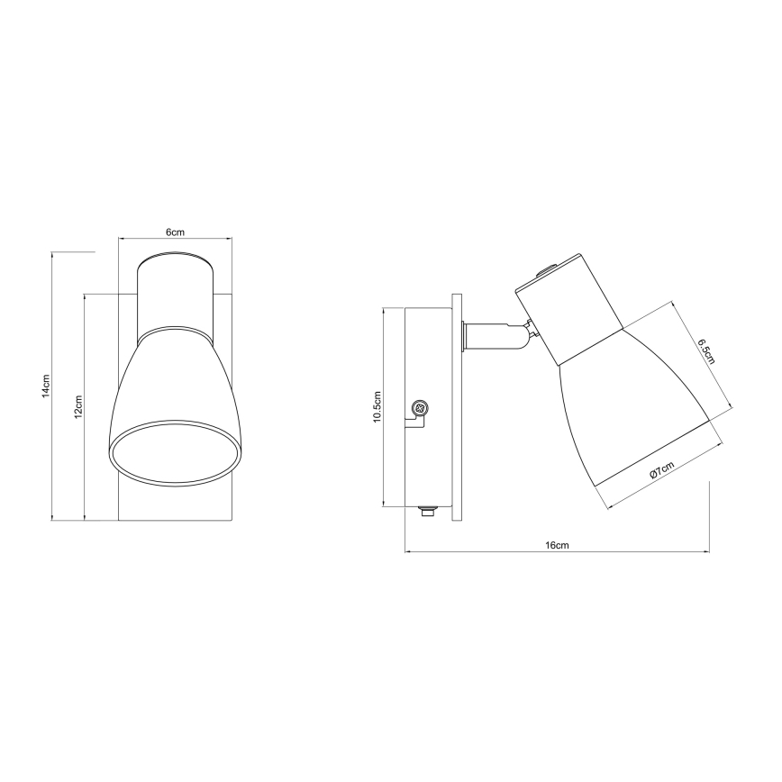 Globo - Wandleuchte Spot 1xE14/40W/230V Schwarz/Holz