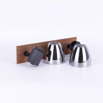 Globo - Wandleuchte mit 2xE14/40W/230V in Schwarz/Holz