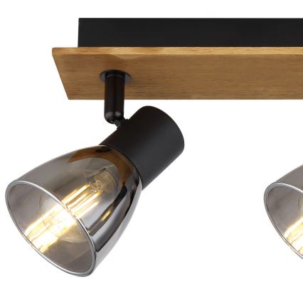 Globo - Deckenstrahler 3xE14/40W/230V schwarz/Holz