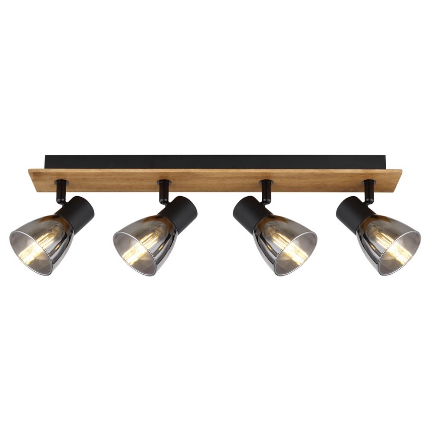 Globo - Deckenstrahler 4xE14/40W/230V schwarz/Holz