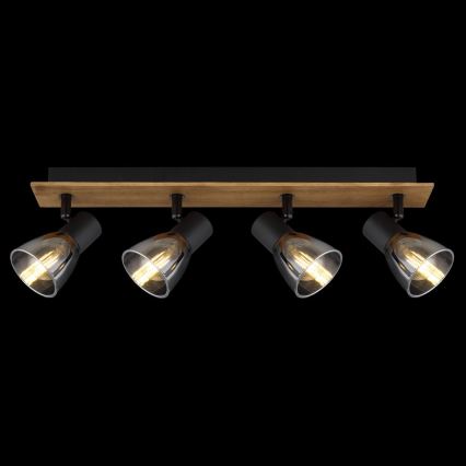 Globo - Deckenstrahler 4xE14/40W/230V schwarz/Holz