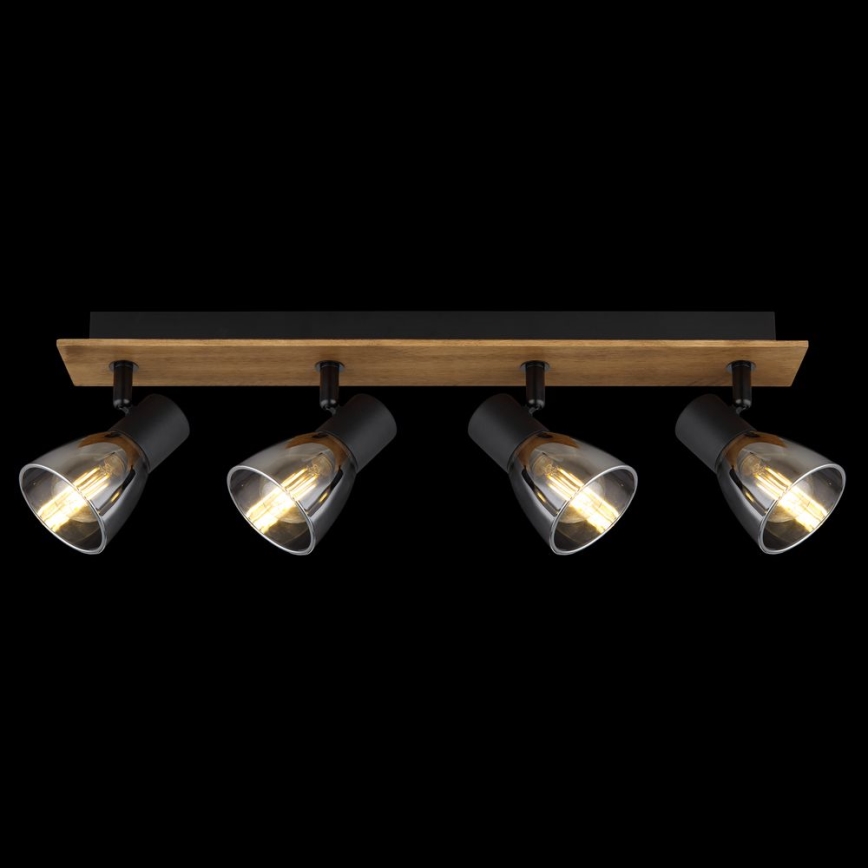 Globo - Deckenstrahler 4xE14/40W/230V schwarz/Holz