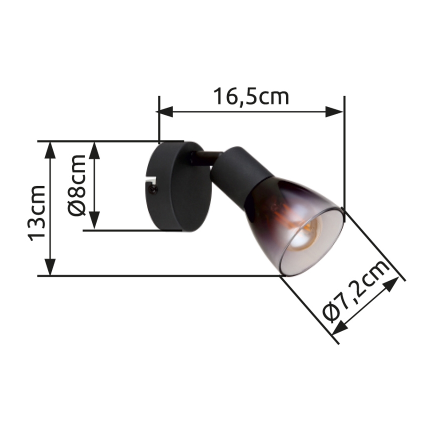 Globo - Wandstrahler 1xE14/25W/230V schwarz