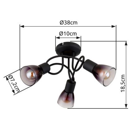 Globo - Anbauleuchte 3xE14/25W/230V schwarz