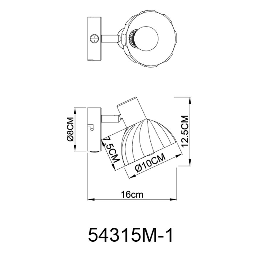 Globo - Wandstrahler 1xE14/40W/230V golden