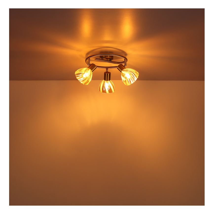 Globo - Strahler 3xE14/40W/230V golden