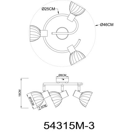 Globo - Strahler 3xE14/40W/230V golden