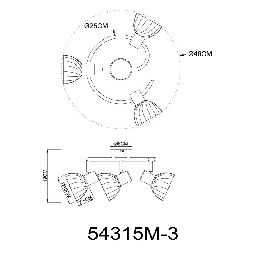 Globo - Strahler 3xE14/40W/230V golden