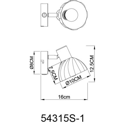 Globo - Wandstrahler 1xE14/40W/230V schwarz