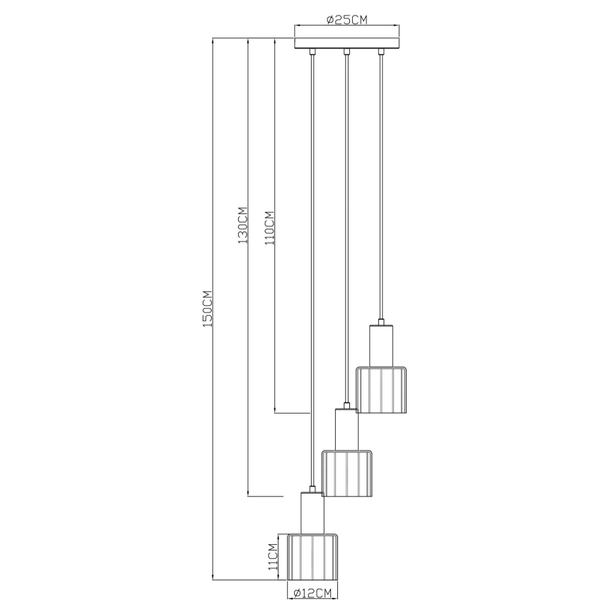 Globo - Hängeleuchte mit Kabel 3xE27/40W/230V