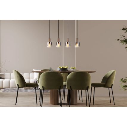 Globo - Pendelleuchte an Seil 4xE27/40W/230V