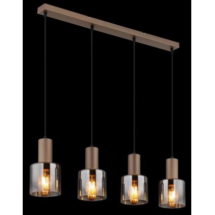 Globo - Pendelleuchte an Seil 4xE27/40W/230V