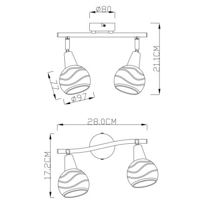 Globo - LED-Strahler 2xE14/4W/230V