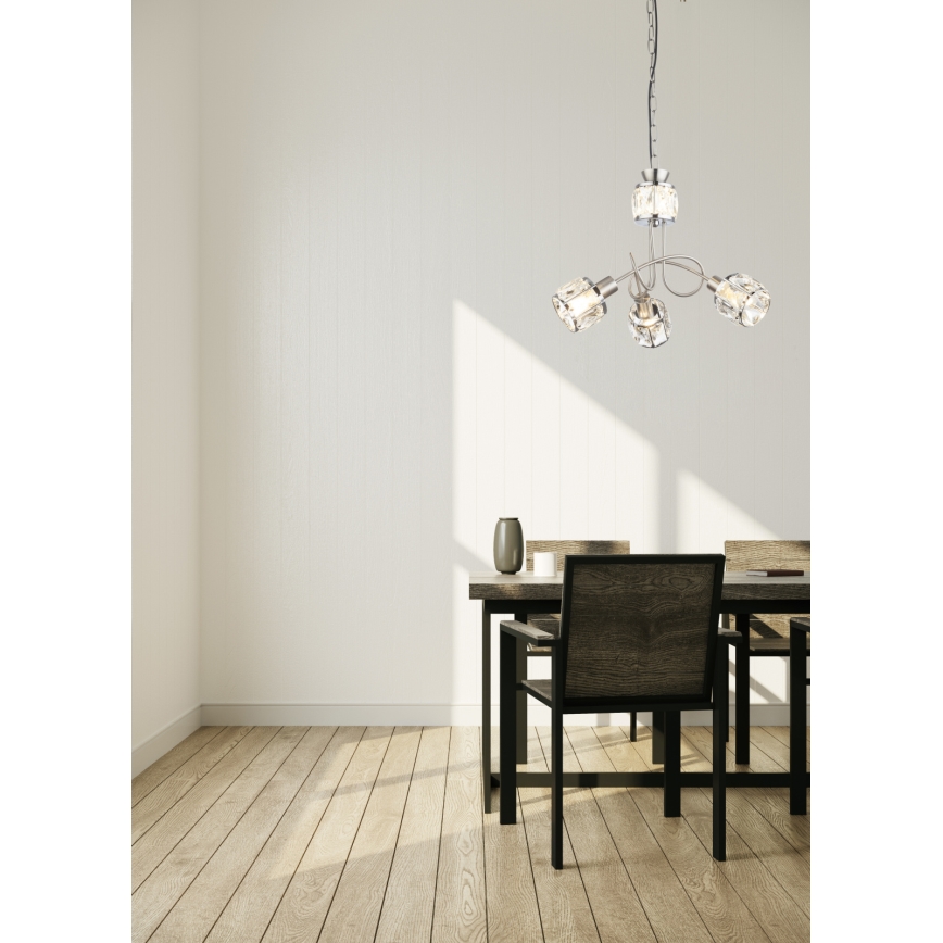 Globo - LED-Kronleuchter an Kette 3xE14/40W/230V + LED/5W