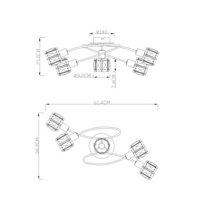 Globo - Aufbauleuchte 5xE14/40W/230V