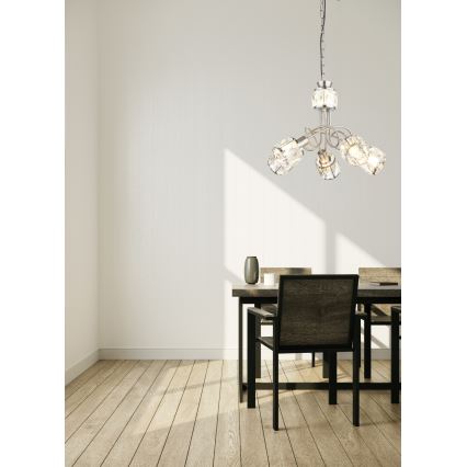 Globo - LED-Kronleuchter an Kette 5xE14/40W/230V + LED/5W