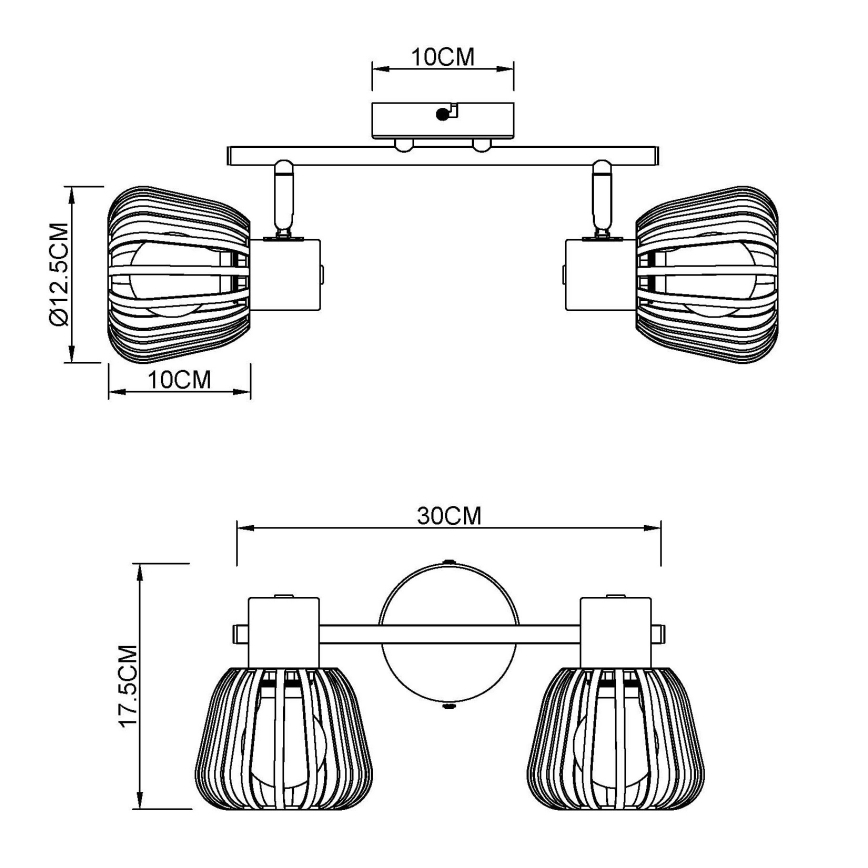 Globo - Spotleuchte, 2×E27, 2×40 W, 230 V