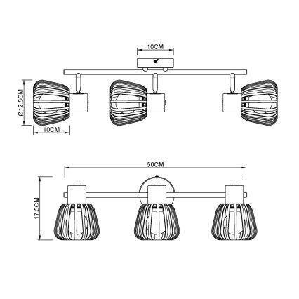 Globo - Deckenstrahler 3xE27/40W/230V