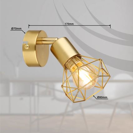 Globo - Wandstrahler 1xE14/40W/230V golden