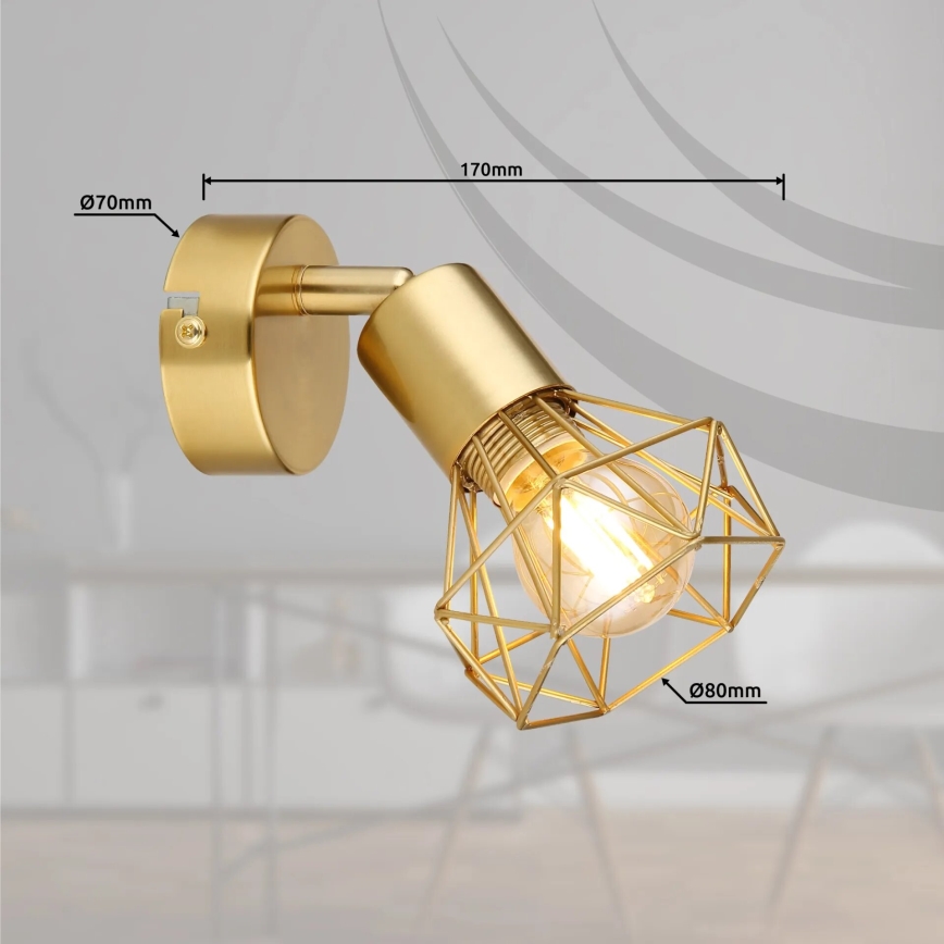 Globo - Wandstrahler 1xE14/40W/230V golden